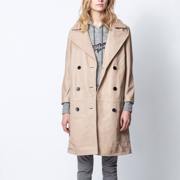 ZADIG & VOLTAIRE MIAD LEATHER TRENCH COAT 38 - Picture 2 of 9